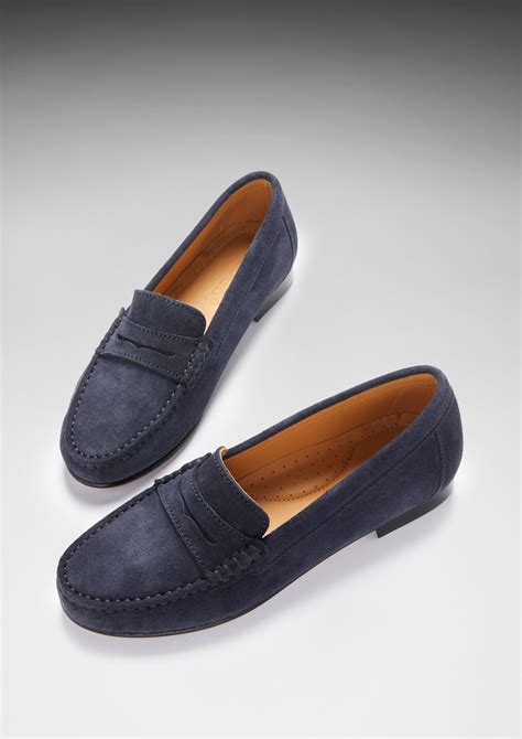 women's navy blue loafers